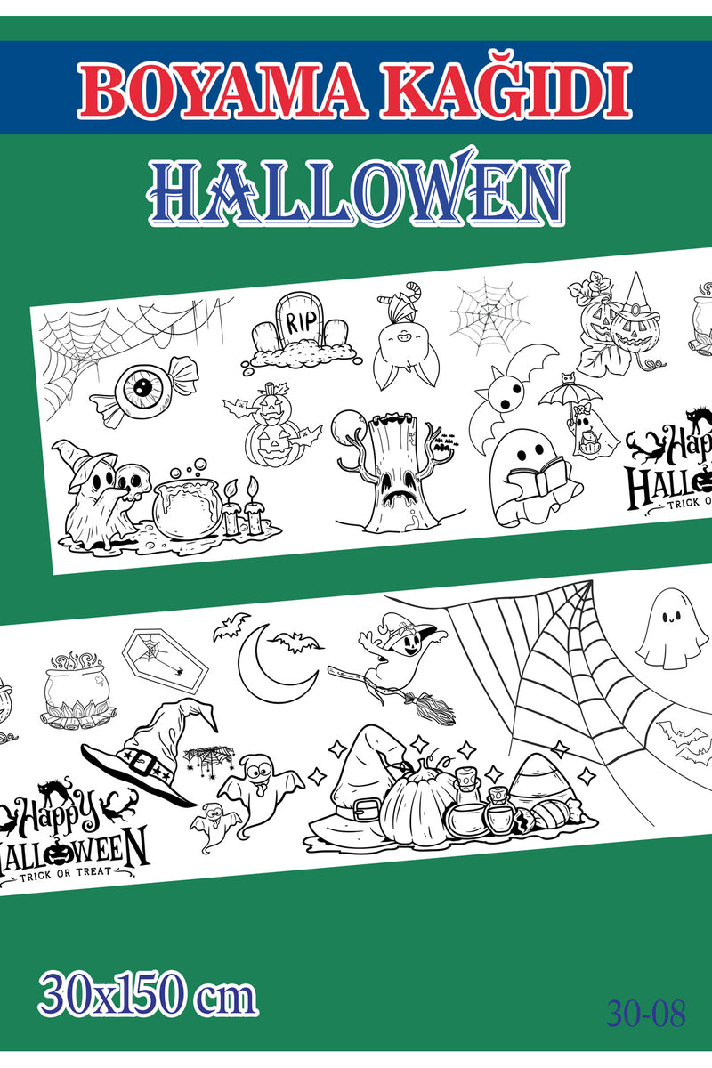 1,5 mt Hallowen Tema Çocuk Aktivite Dev Boyama Kağıdı