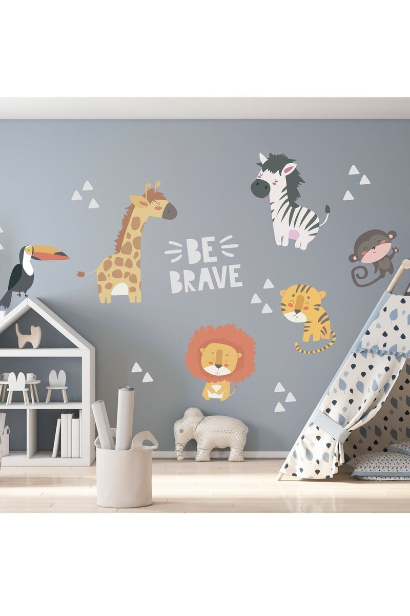 Safari Hayvanlar Temalı Duvar Sticker Seti