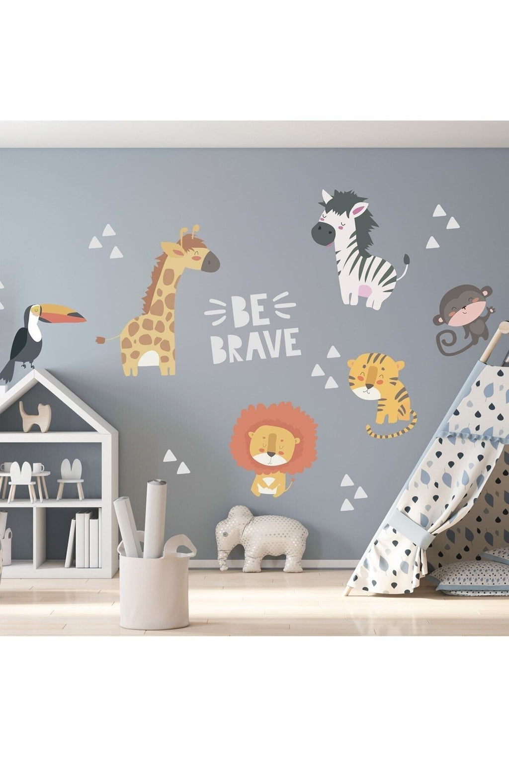 Safari Hayvanlar Temalı Duvar Sticker Seti