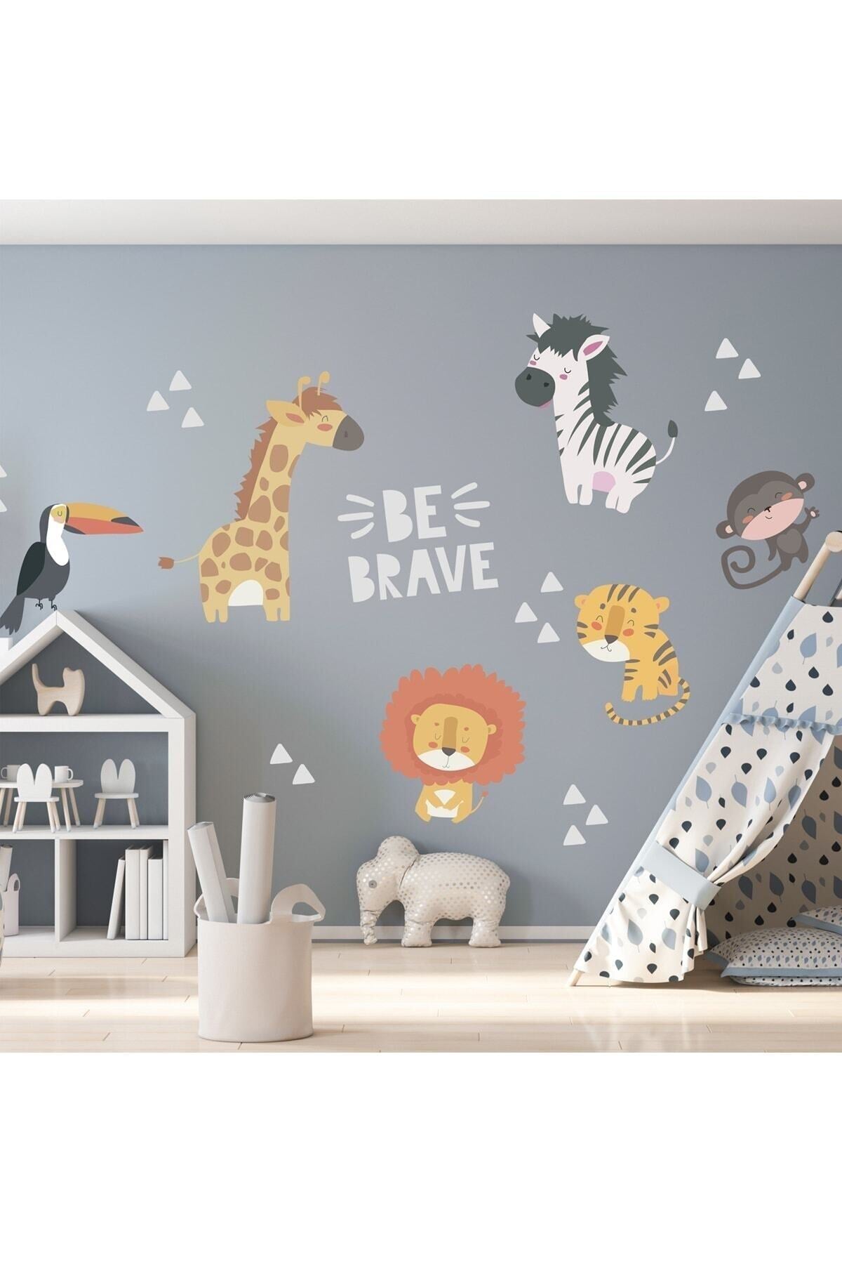 Safari Hayvanlar Temalı Duvar Sticker Seti