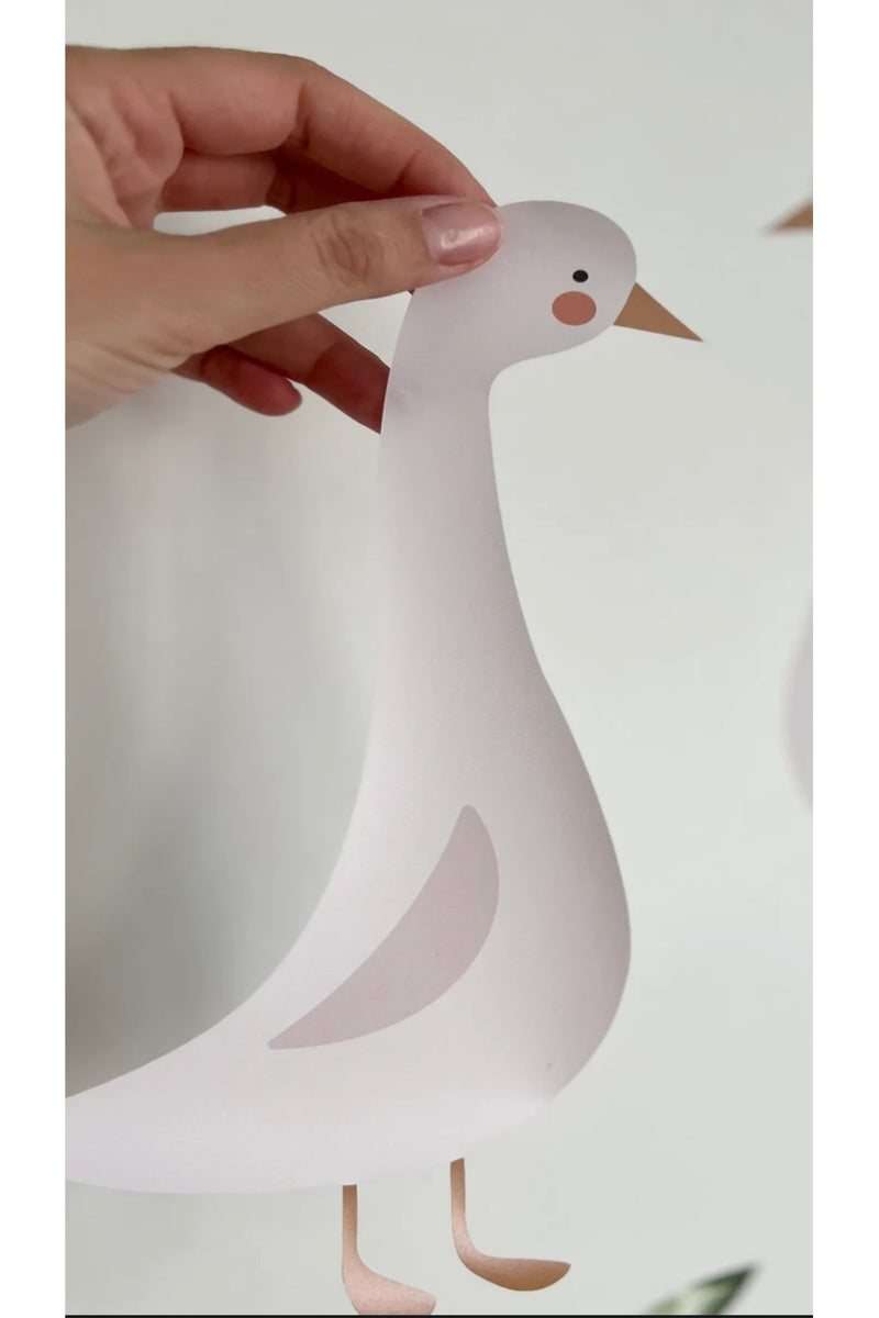 Pastel Ton Boho Kazlar Bebek Çocuk Odası Dekoratif Duvar Sticker Seti