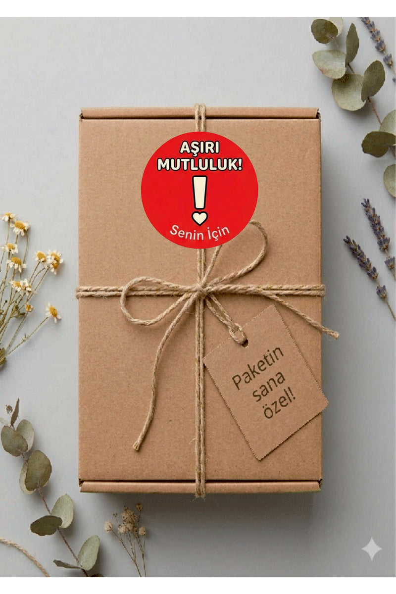 Paketleme Kutularına Özel Tasarım Etiketler 4 cm Çapında 15 Adet