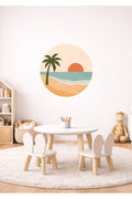 Soft Pastel Renklerde Doğa Manzarası Çocuk Odası Duvar Sticker Seti