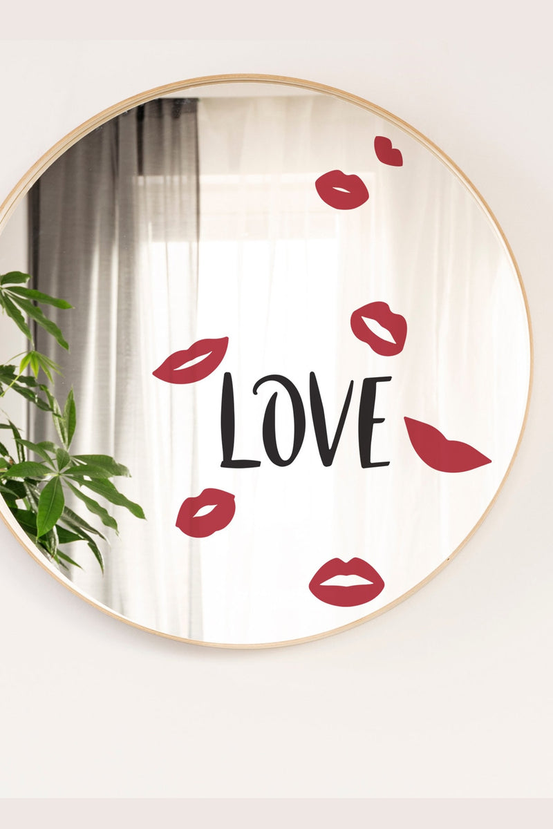 Love Ayna Cam Duvar Sticker