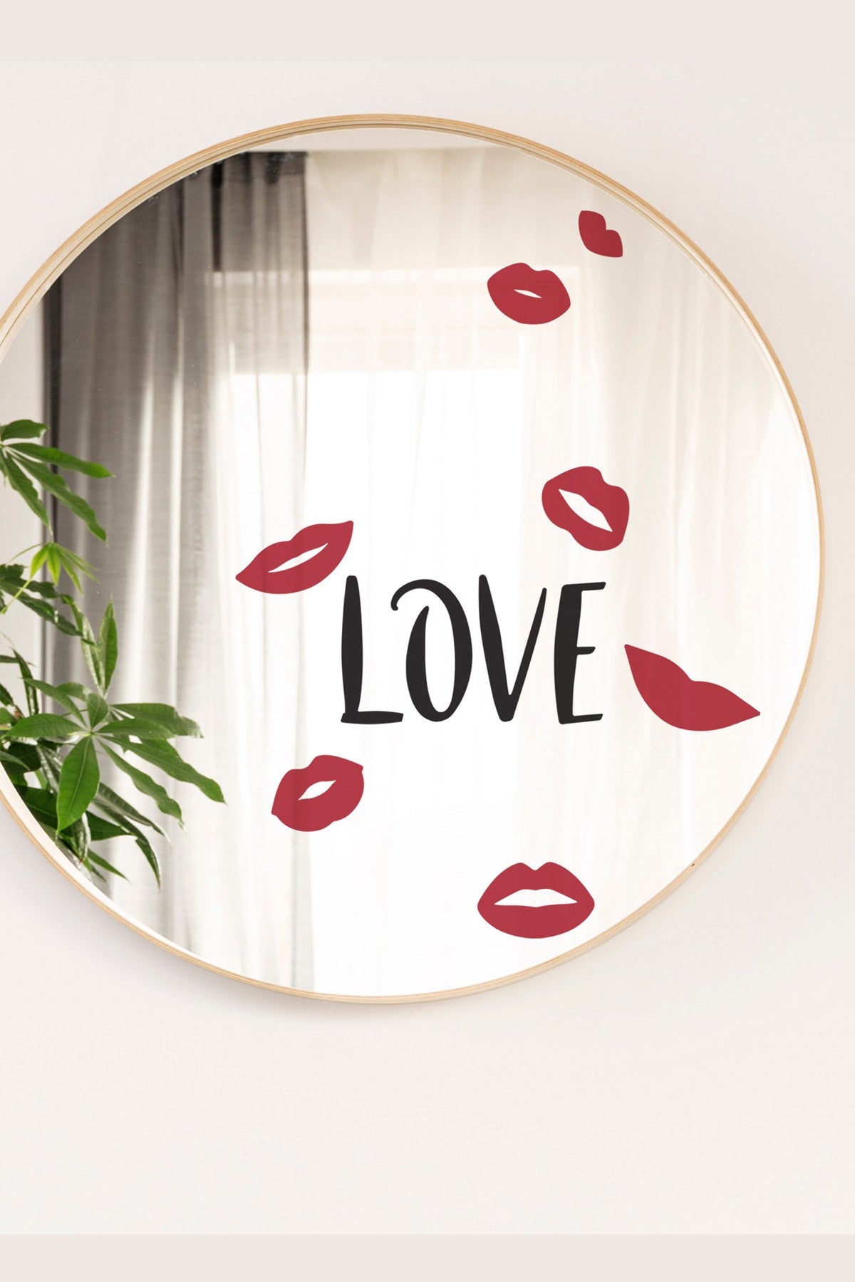 Love Ayna Cam Duvar Sticker