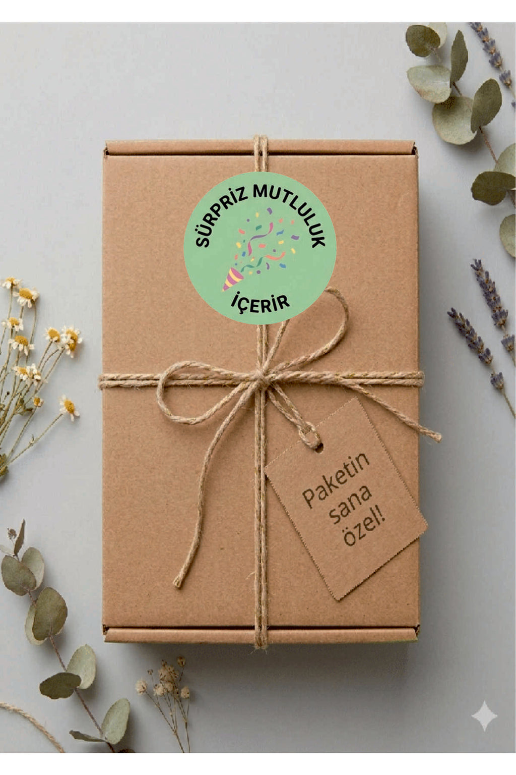 Paketleme Kutularına Özel Tasarım Etiketler 4 cm Çapında 15 Adet