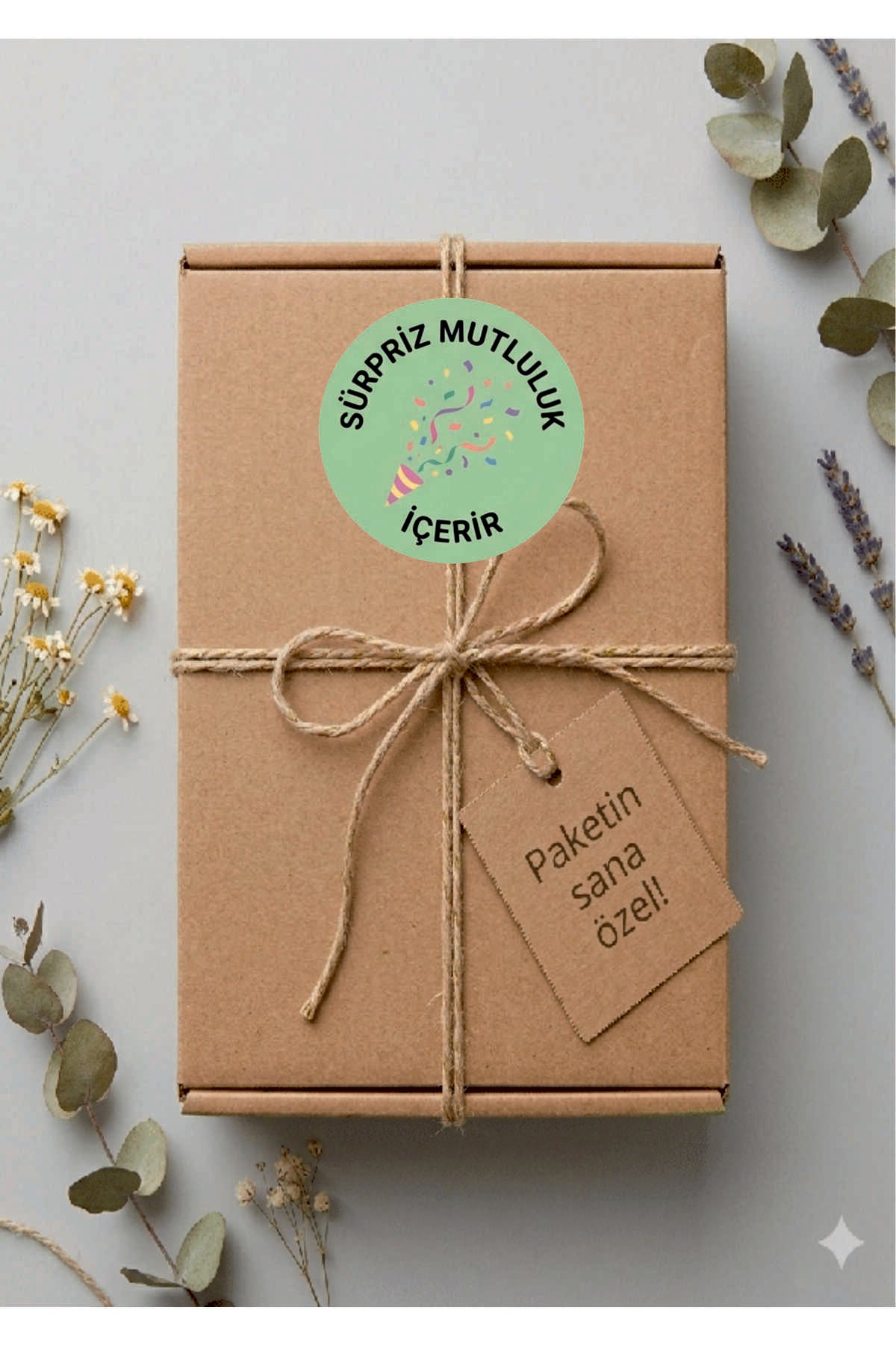 Paketleme Kutularına Özel Tasarım Etiketler 4 cm Çapında 15 Adet