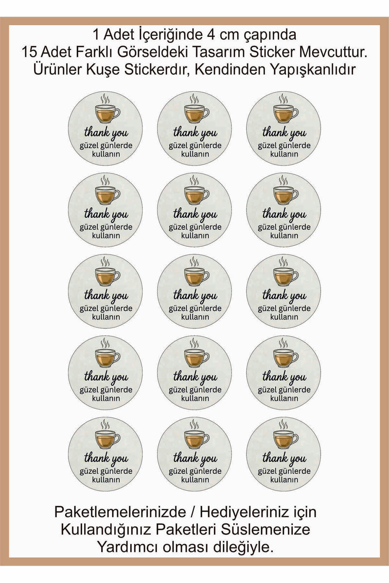 Paketlemeye özel 30 adet sticker, (farklı trend modeller ile mağazamızda kampanyalı olarak satışta)