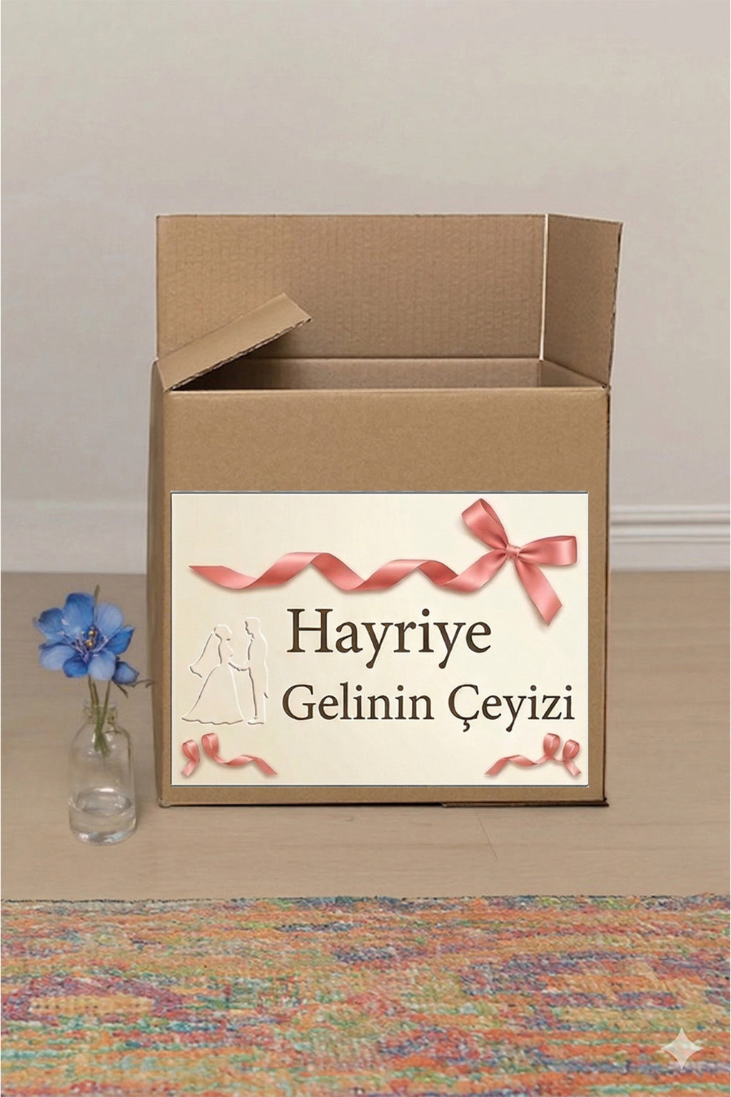 Isimli Özel Çeyiz Etiketi - 3 Farklı boyutta Toplam 46 adet Kendinden Yapışkanlı Etiket