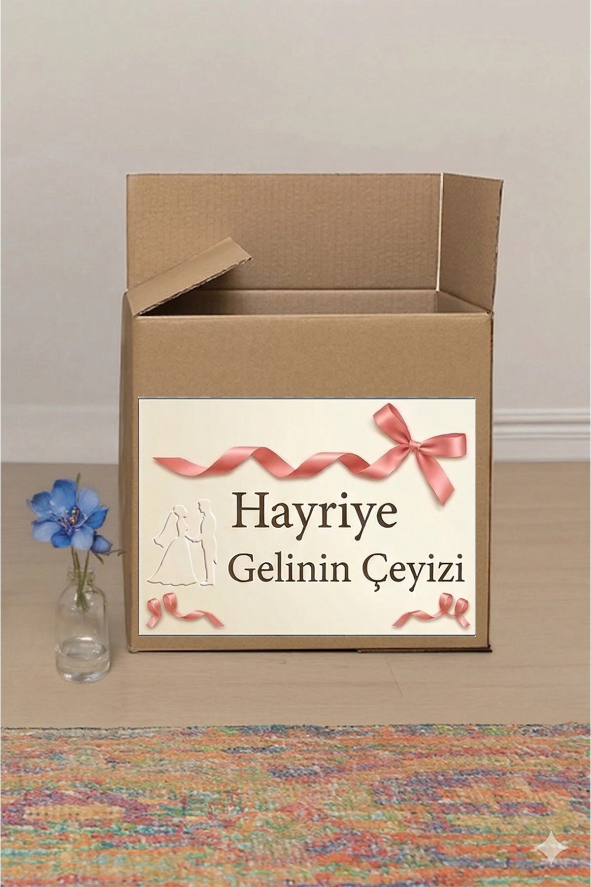 Isimli Özel Çeyiz Etiketi - 3 Farklı boyutta Toplam 46 adet Kendinden Yapışkanlı Etiket