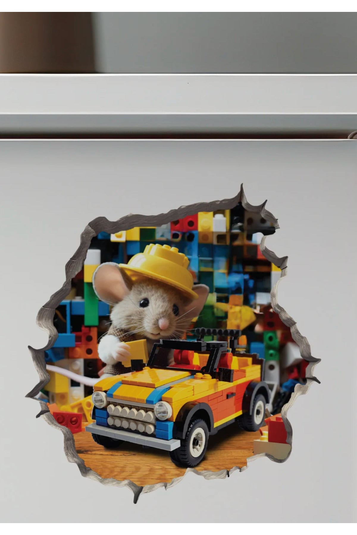 - Lego Oynayan Fare - Mini Dekoratif Sticker Çıkartma