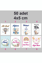 Kişiye Özel Kolonya Çikolata Özel Gün Etiketi Baby Shower Sticker 4x5 Cm 50 Adet