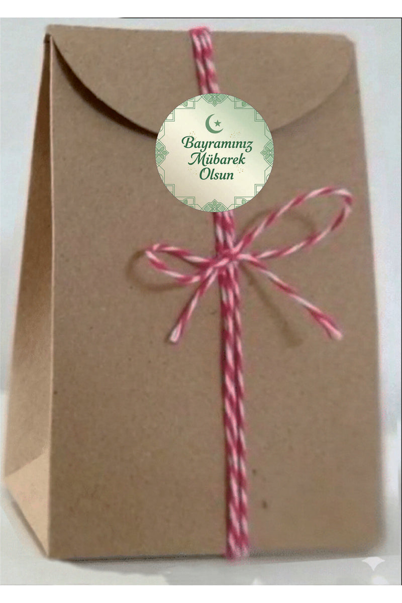 Bayramınız Mübarek Olsun yazılı, Paketleme Kutularına Özel Etiketler 4 cm Çapında 15 Adet Etiket