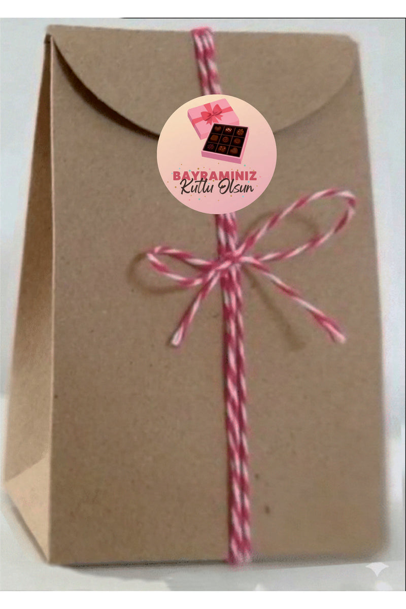 Bayramınız Kutlu Olsun yazılı, Paketleme Kutularına Özel Etiketler 4 cm Çapında 15 Adet Etiket