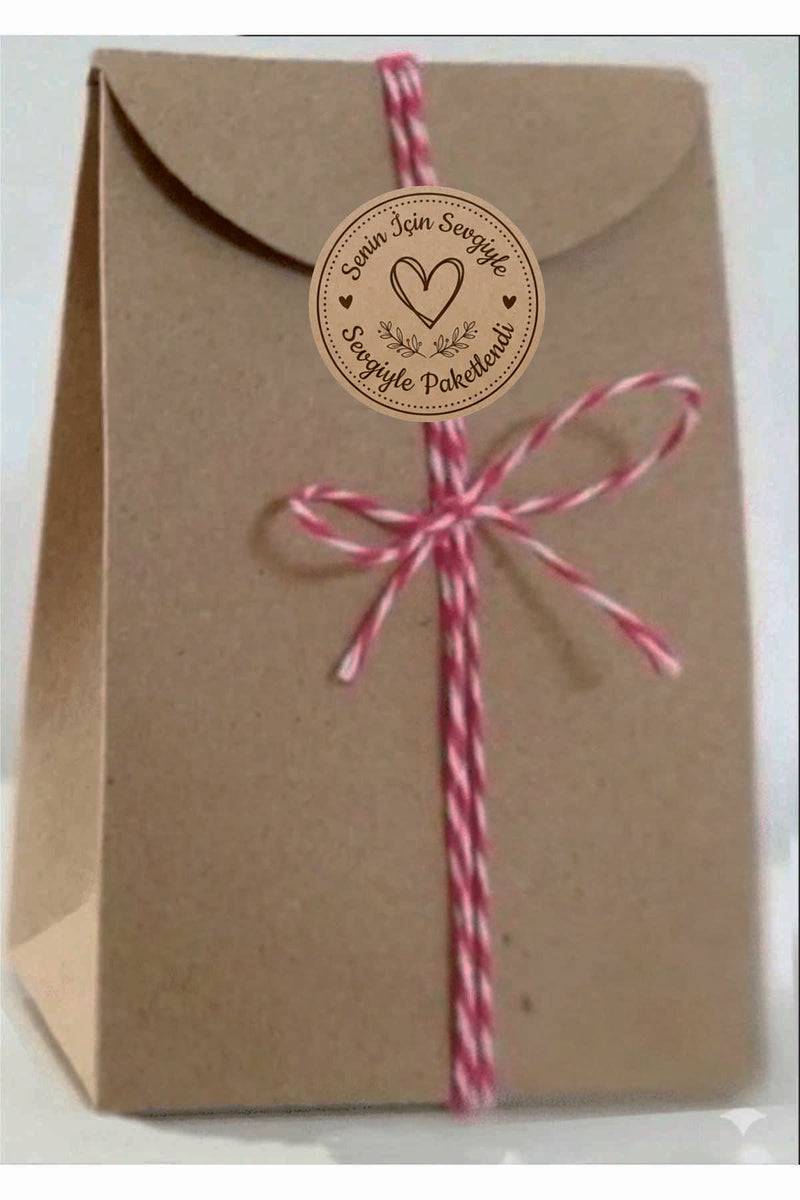 Paketleme Kutularına Özel Tasarım Etiketler 4 cm Çapında 15 Adet Sizin için sevgiyle hazırlandı