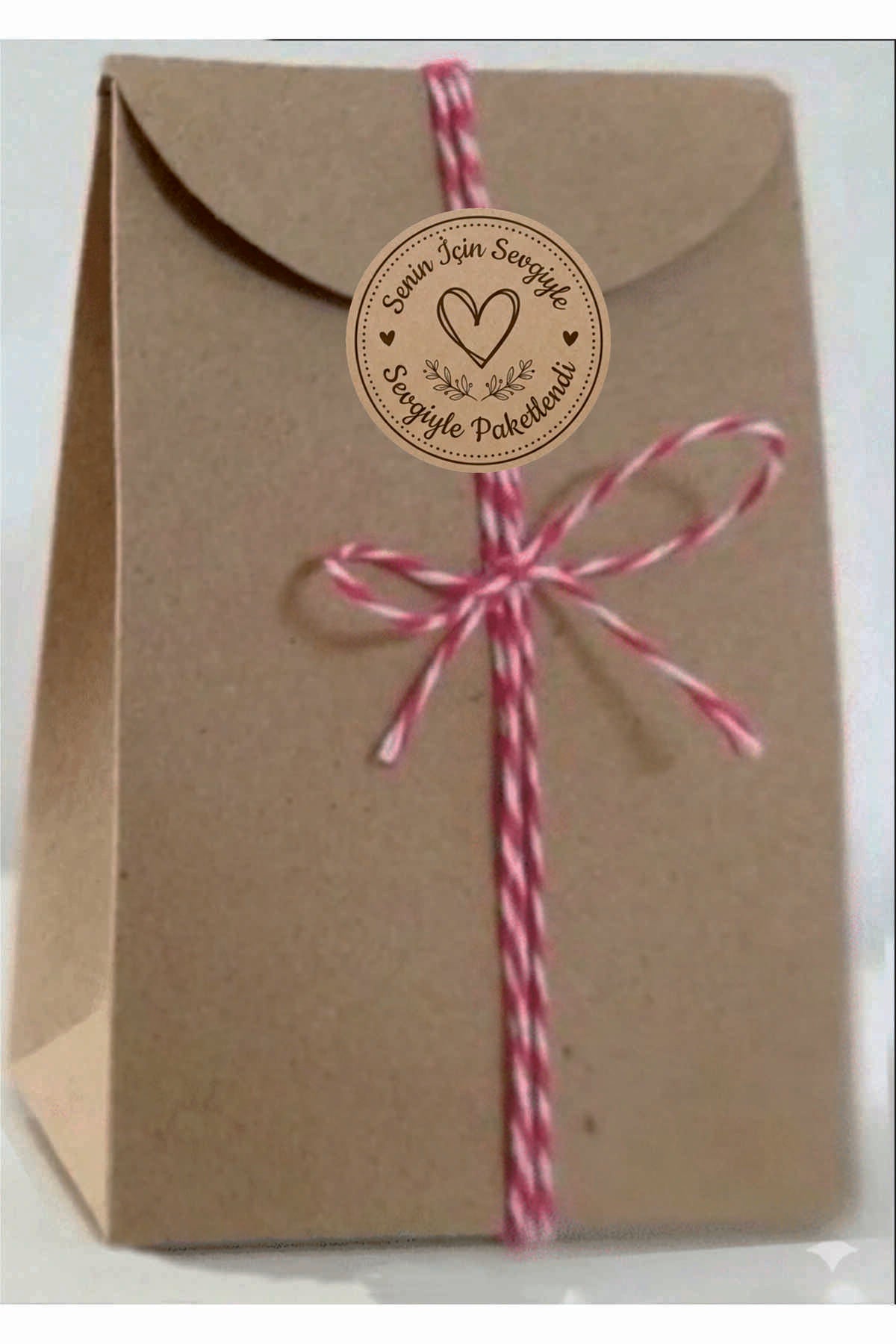 Paketleme Kutularına Özel Tasarım Etiketler 4 cm Çapında 15 Adet Sizin için sevgiyle hazırlandı