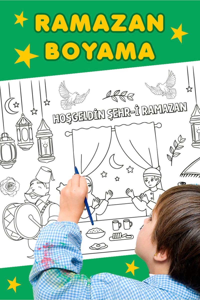 Sim Kids - Taşıtları Öğreniyorum Temalı Dev Boyama Aktivite Kağıdı - 2 Metre