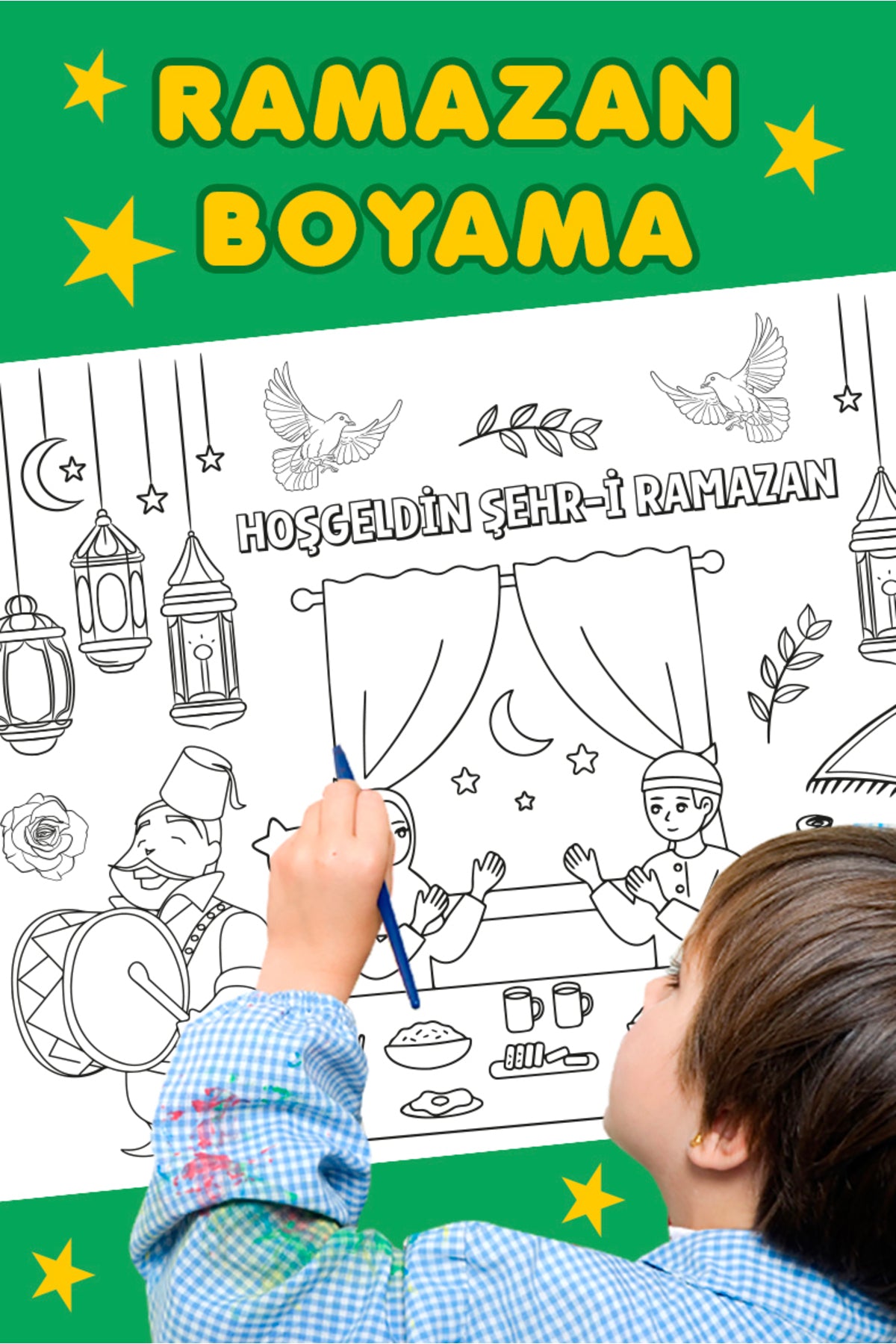 Sim Kids - Taşıtları Öğreniyorum Temalı Dev Boyama Aktivite Kağıdı - 2 Metre