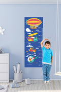 Hava Taşıtları Desenli Boy Ölçer Çocuk Odası Duvar Sticker - Sim629