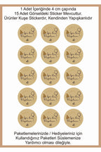 Doğum Günü tebrik sticker seti, 4x4 cm 15 adet Etiket seti