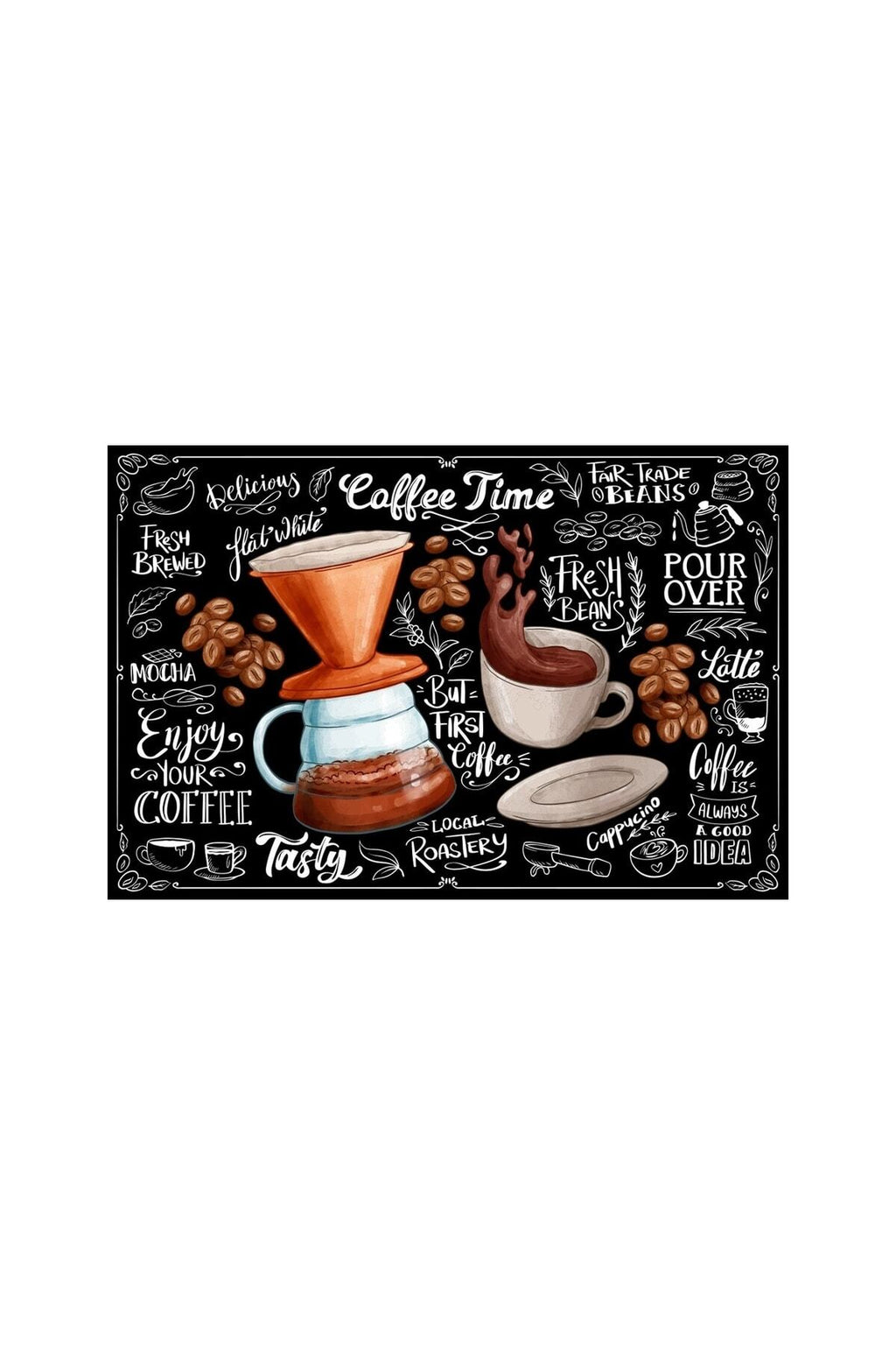 Kahve Zamanı - Coffee Time Duvar Sticker Renkli