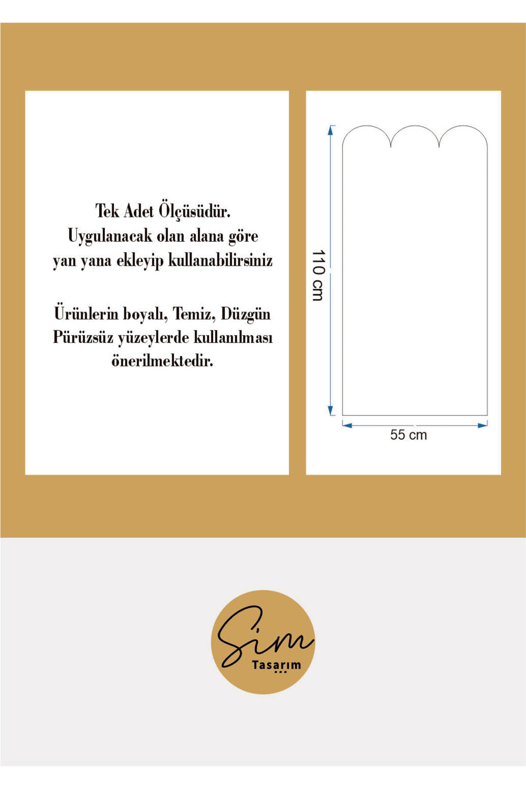 Oval Kavisli Duvar Panel Kaplama Folyosu Sticker Seti