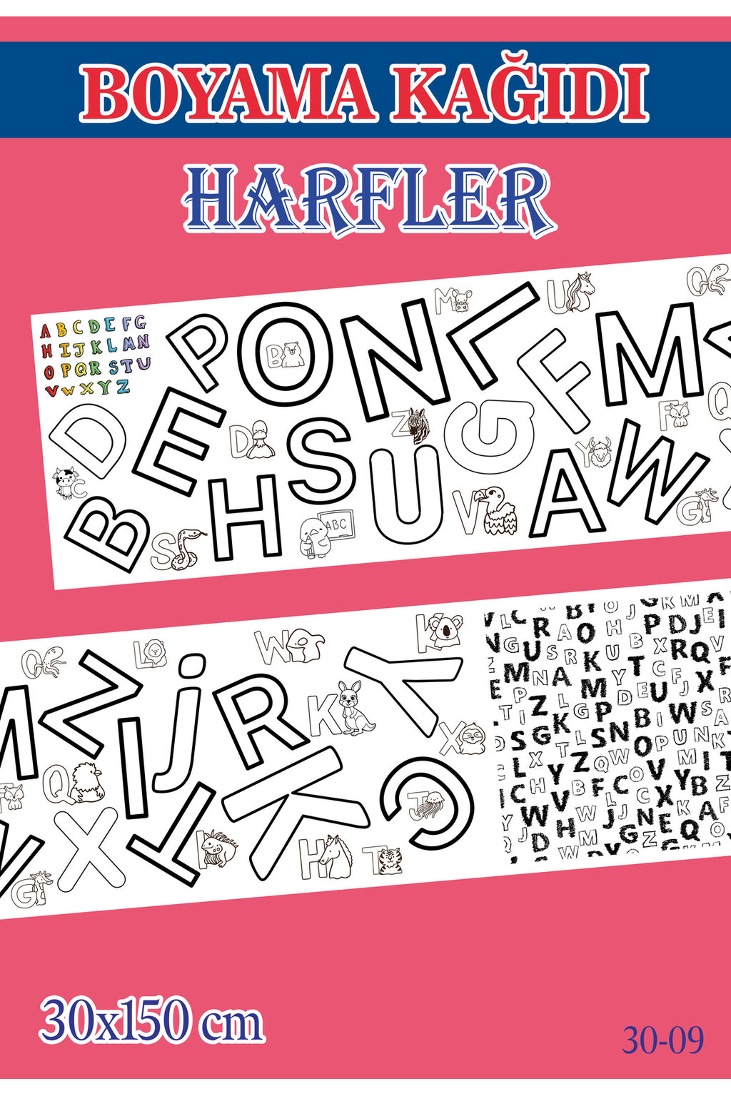 1,5 mt Harfler Tema Çocuk Aktivite Dev Boyama Kağıdı