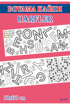 1,5 mt Harfler Tema Çocuk Aktivite Dev Boyama Kağıdı