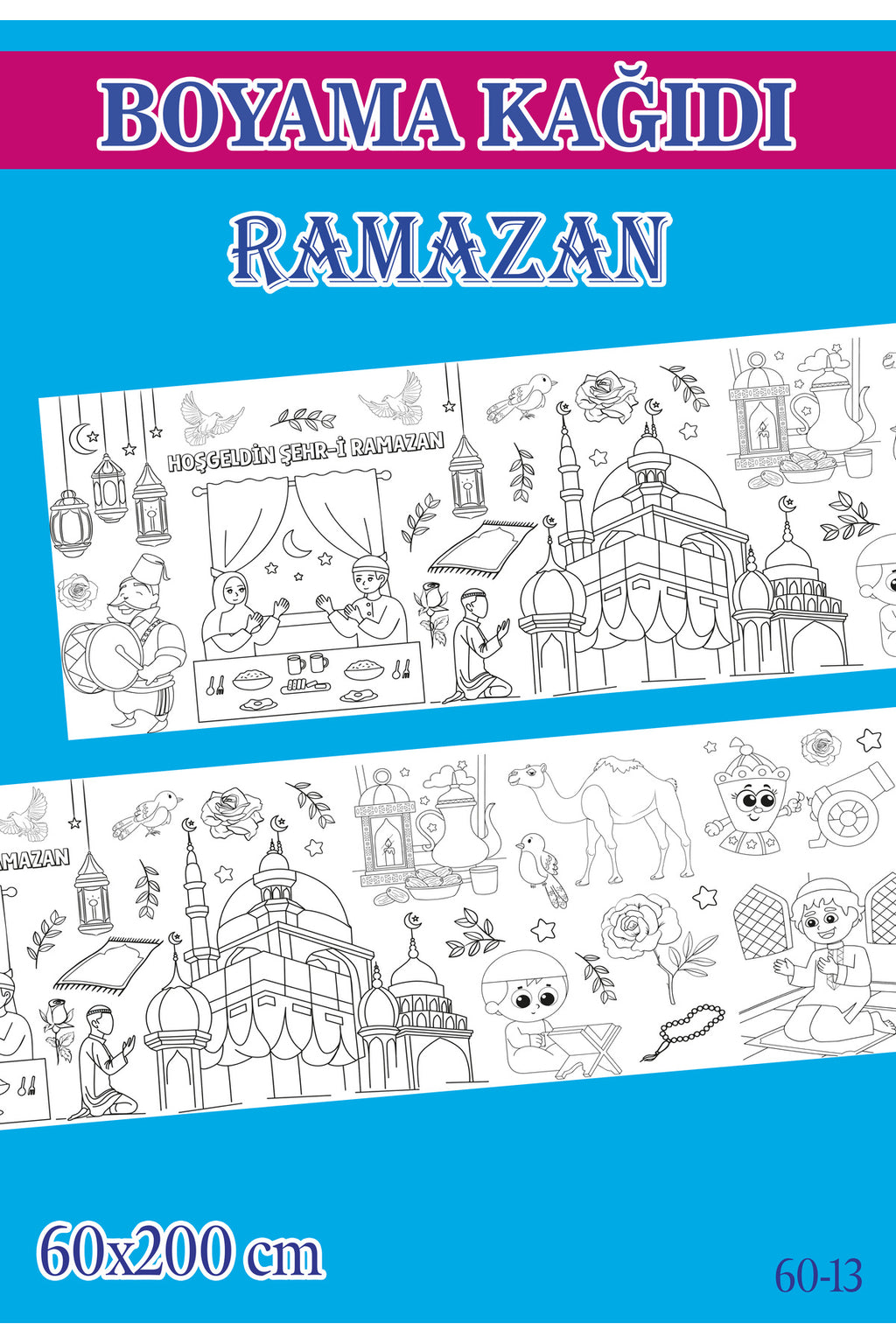 2 mt Ramazan Tema Çocuk Aktivite Dev Boyama Kağıdı