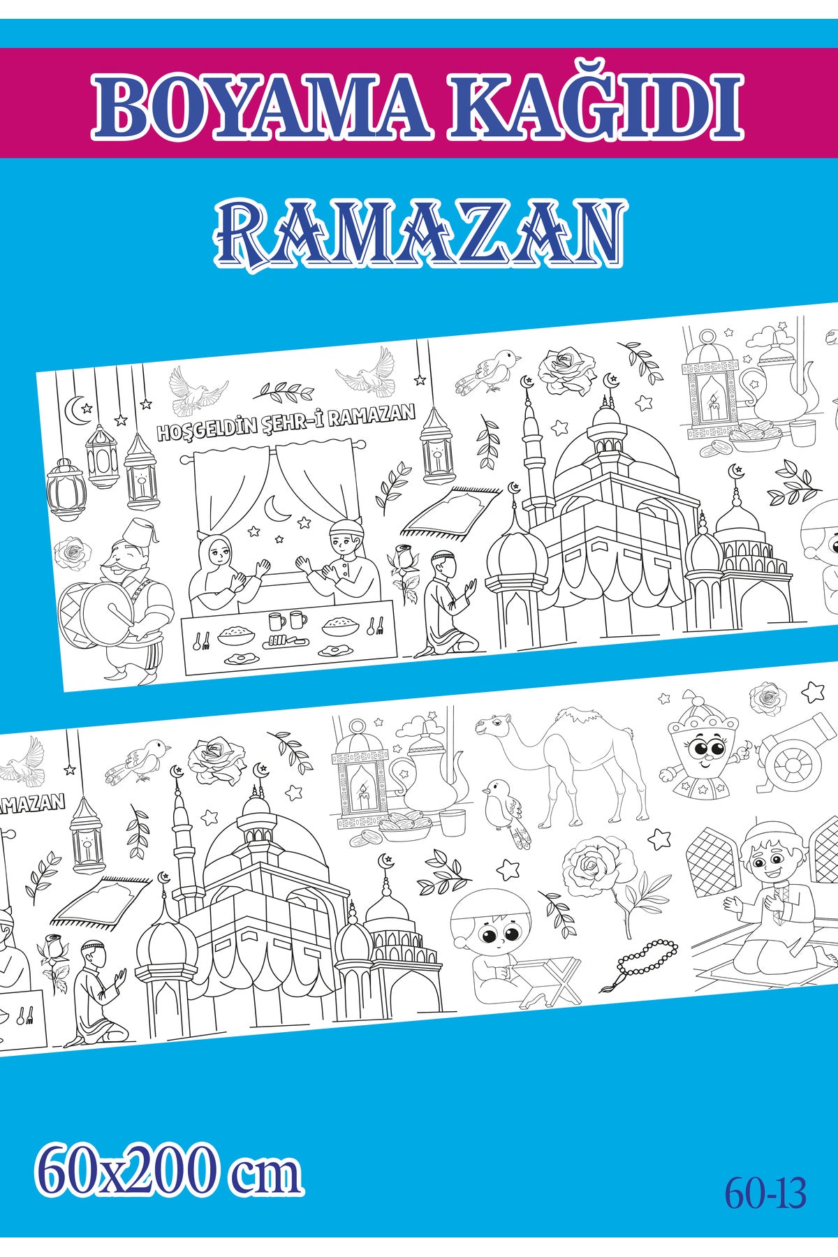 2 mt Ramazan Tema Çocuk Aktivite Dev Boyama Kağıdı