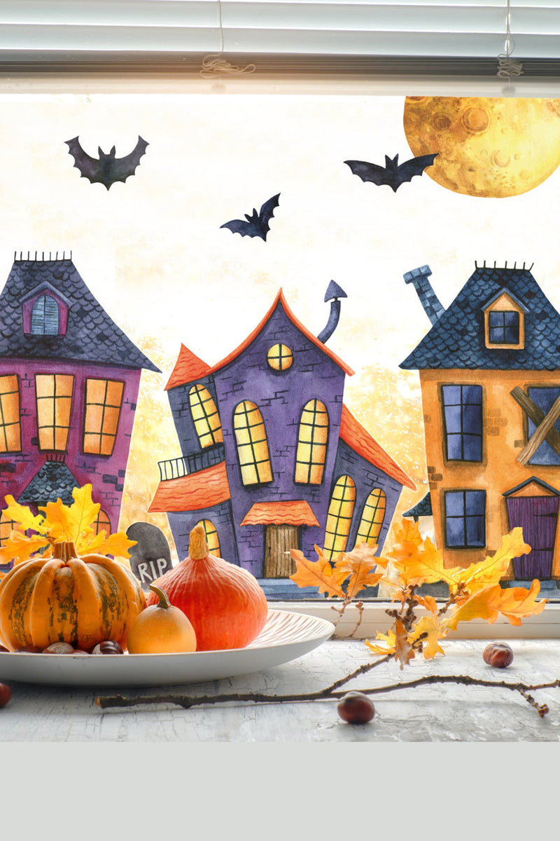 Cadılar Bayramı Halloween Parti Eğlenceli Cam Duvar Kapı Süsleme Dekoratif Sticker Set