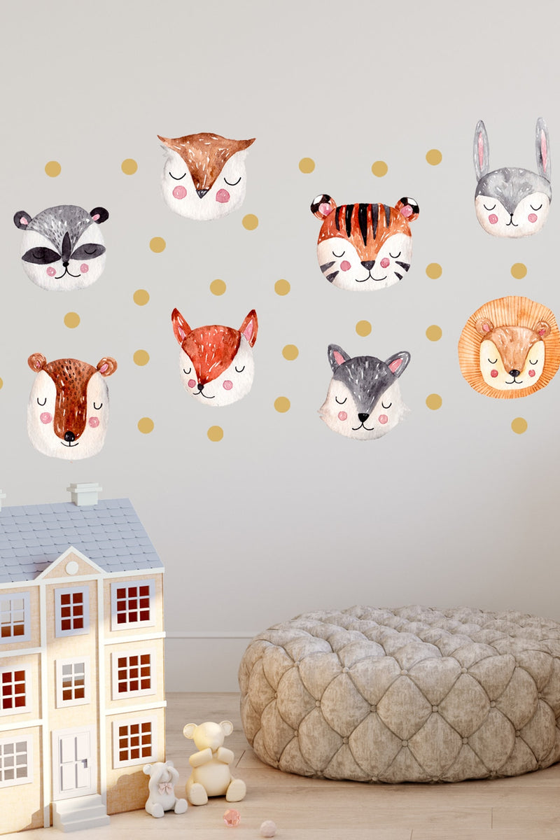 Safari Hayvanlar – 8li Set Duvar Sticker