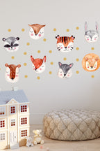 Safari Hayvanlar – 8li Set Duvar Sticker