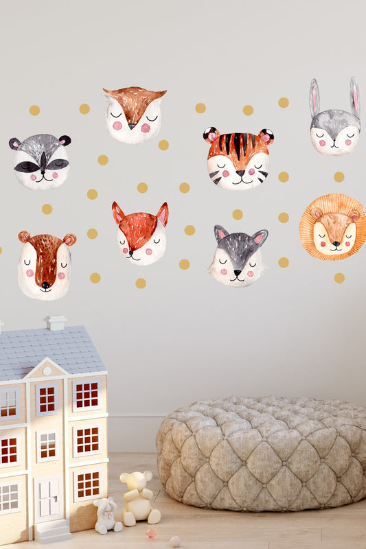 Safari Hayvanlar – 8li Set Duvar Sticker