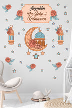 Ramazan Bayramı Hoşgeldin Ramazan Dekoartif Duvar Cam Kapı Sticker Seti