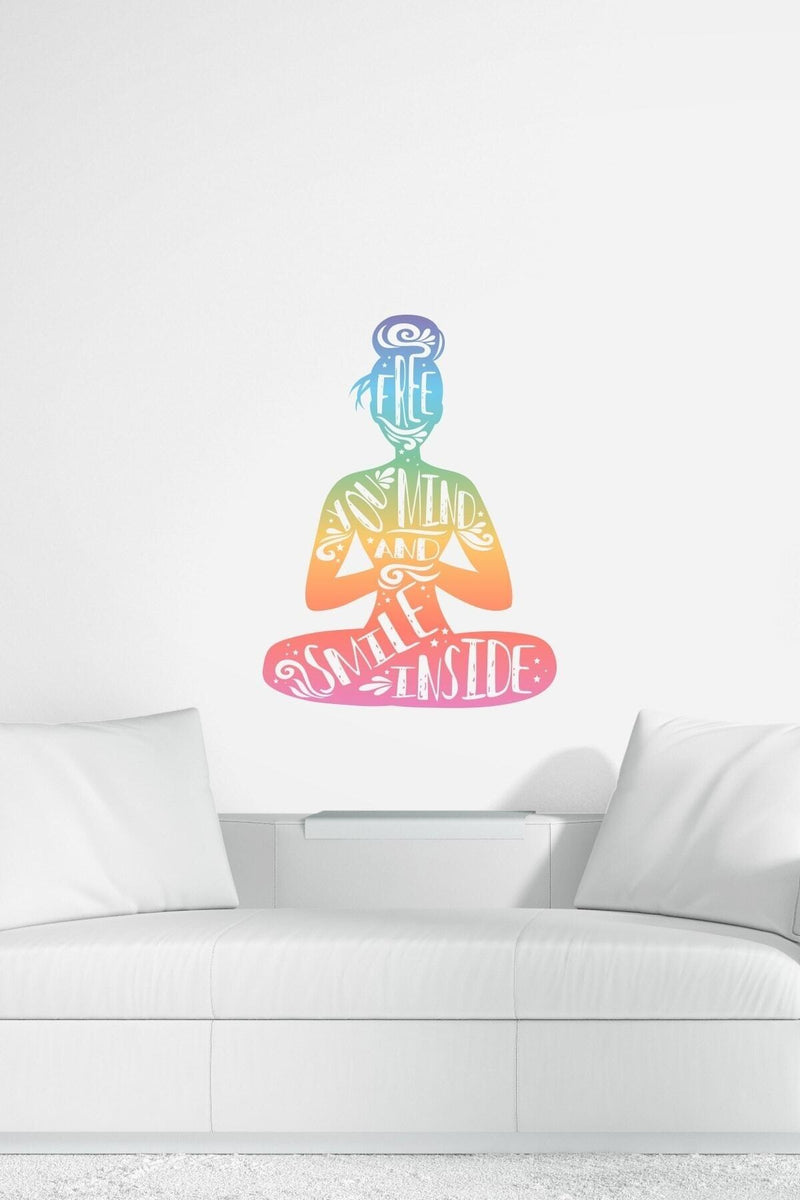 Renkli Yoga Duvar Sticker Seti