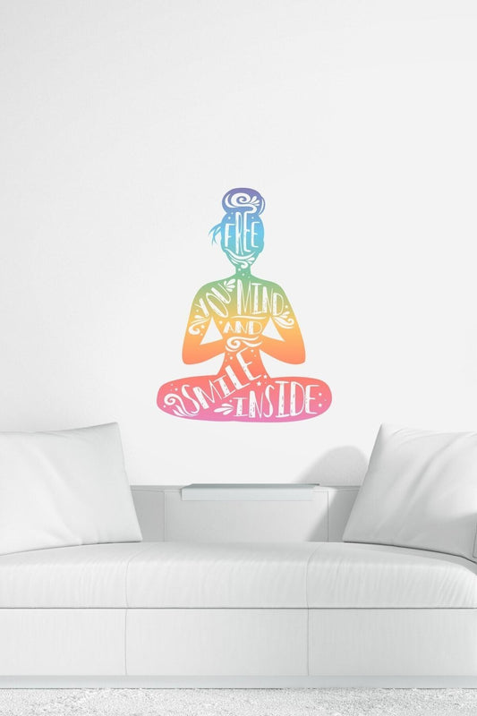 Renkli Yoga Duvar Sticker Seti