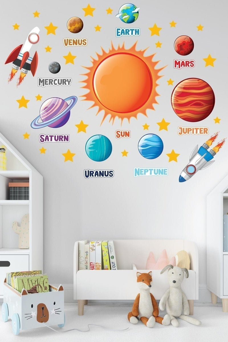 Güneş Sistemi Ve Gezegenler Temalı Çocuk Odası Duvar Sticker