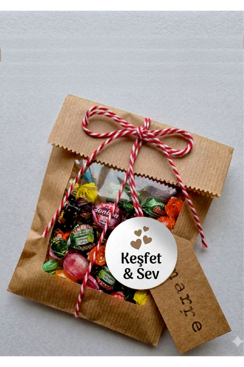 Paketleme Kutularına Özel Tasarım Etiketler 4 cm Çapında 15 Adet