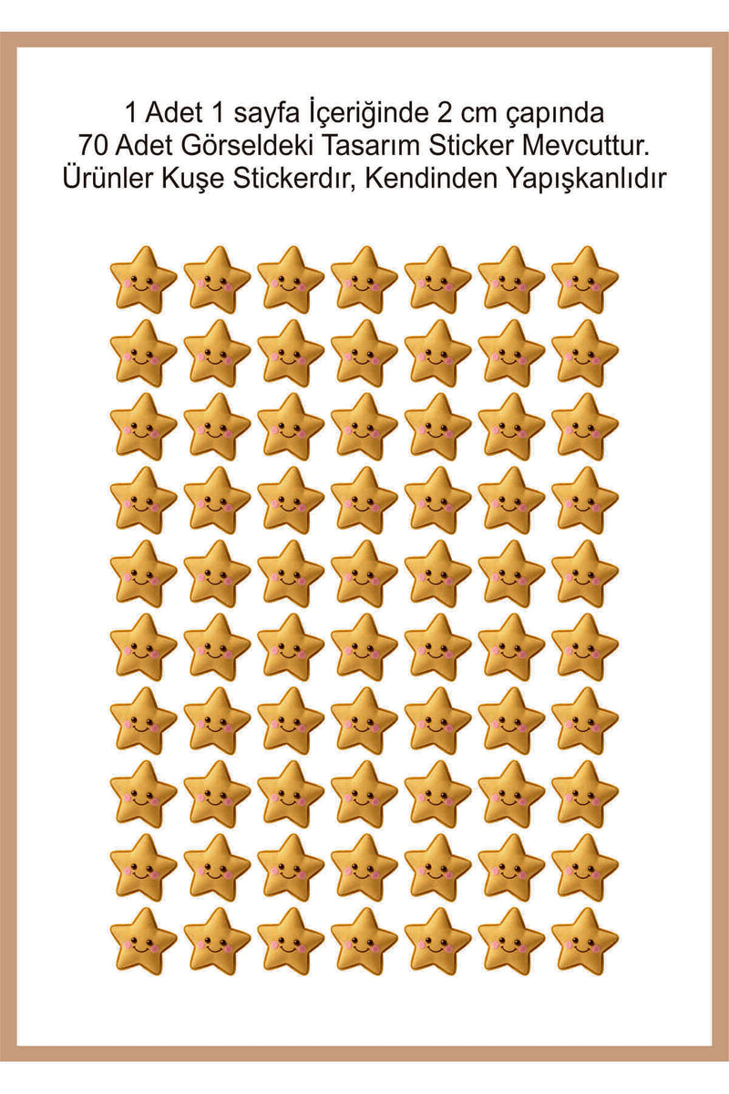 Öğretmenler Için Yıldız Etiket Star Sticker 1 Sayfa 70 Adet 2cm boyut toplam 140 ad (2 sayfa)
