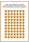 Öğretmenler Için Yıldız Etiket Star Sticker 1 Sayfa 70 Adet 2cm boyut toplam 140 ad (2 sayfa)