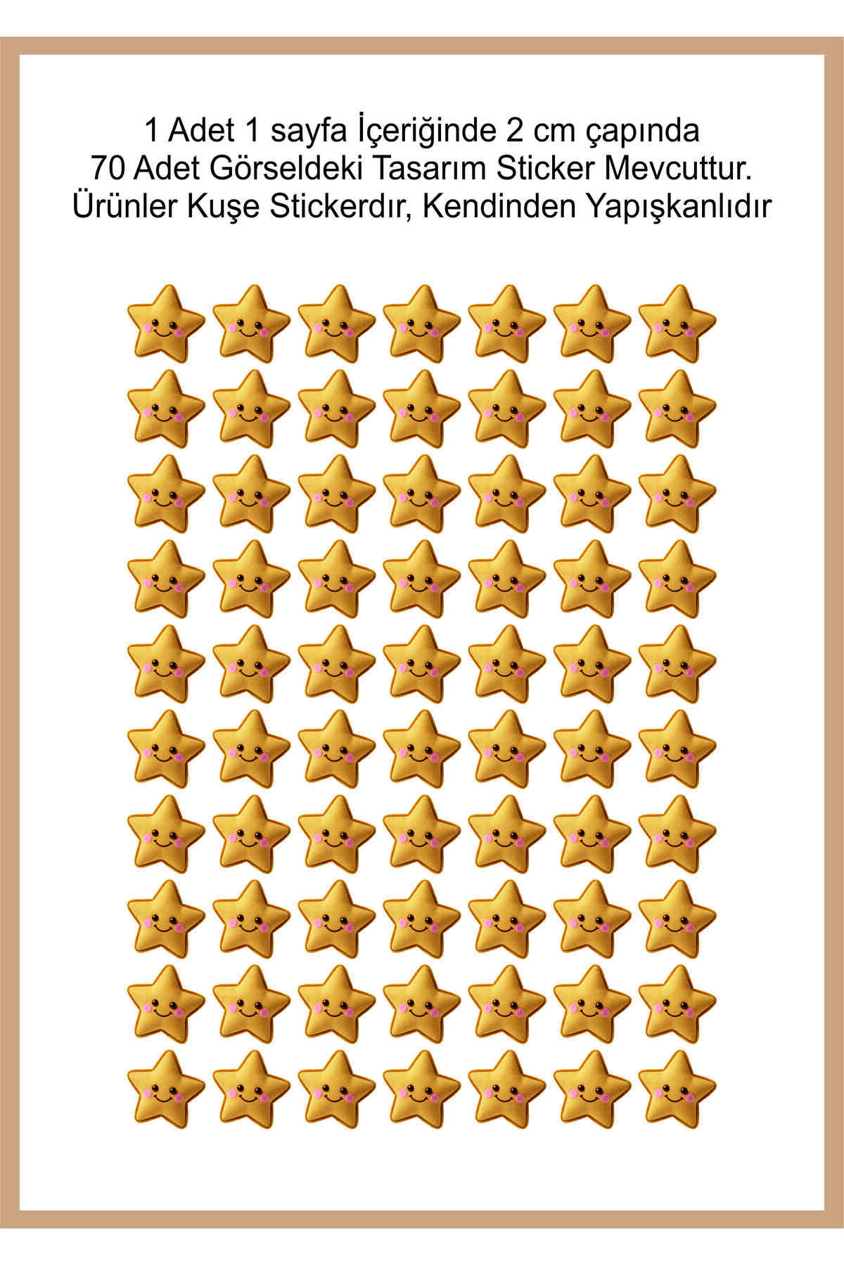 Öğretmenler Için Yıldız Etiket Star Sticker 1 Sayfa 70 Adet 2cm boyut toplam 140 ad (2 sayfa)