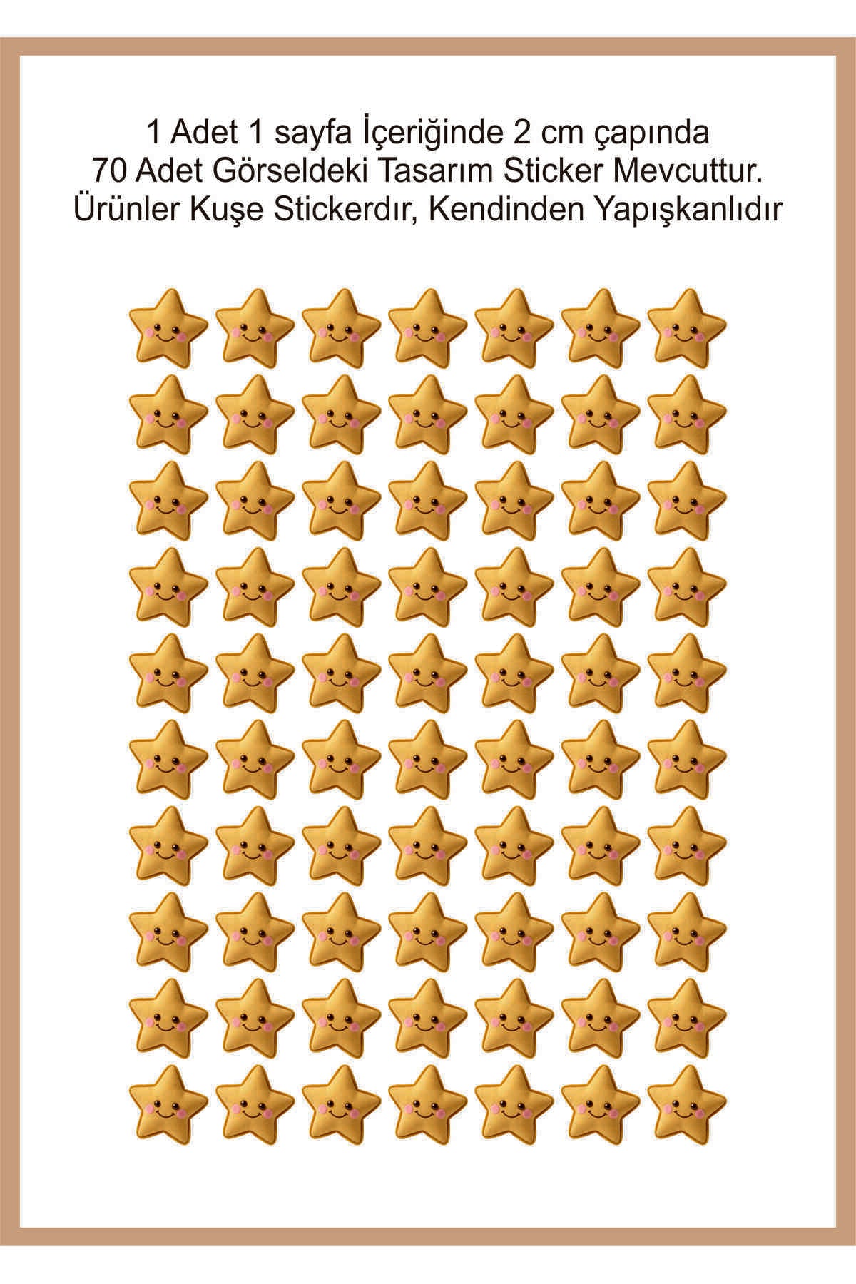 Öğretmenler Için Yıldız Etiket Star Sticker 1 Sayfa 70 Adet 2cm boyut toplam 140 ad (2 sayfa)