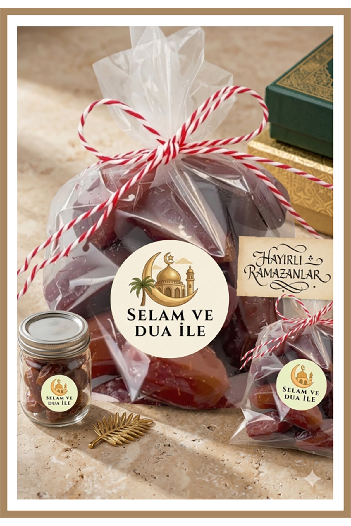 Hac ve Umre Hediyelerine Özel Paketleme Etiketi (4cm) Çıkartma Etiketi, Ambalaj Etiketi