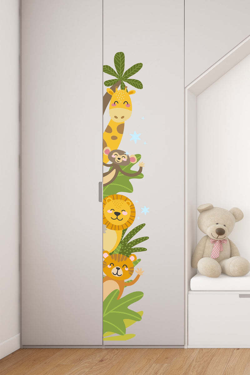 Hayvanlar Alemi Sağa Dönük Kapı Dolap Duvar Sticker Seti