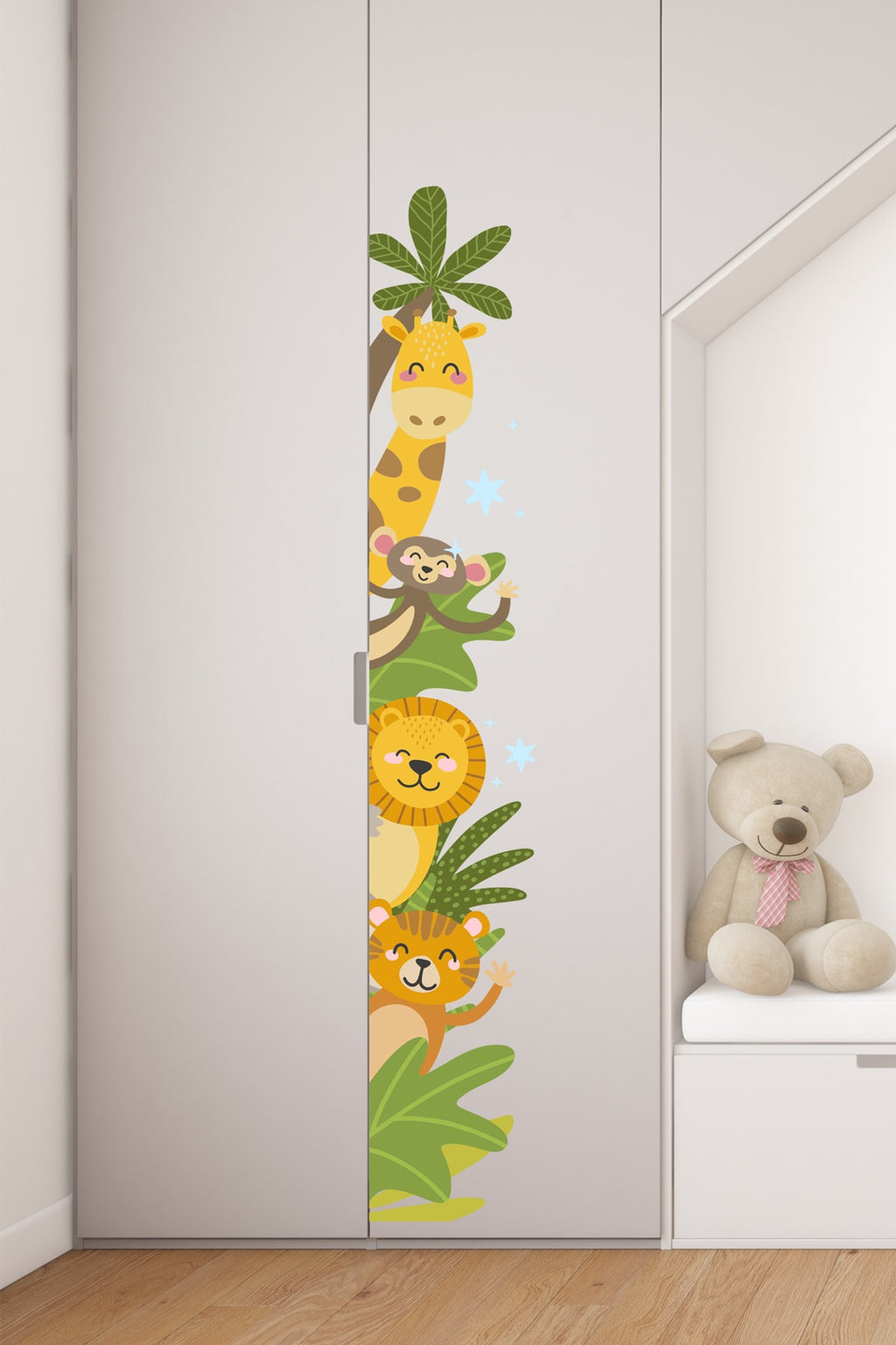 Hayvanlar Alemi Sağa Dönük Kapı Dolap Duvar Sticker Seti