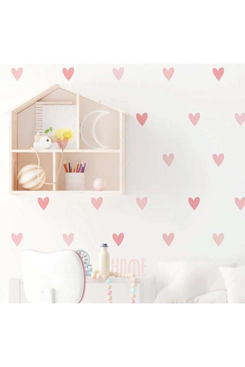 Soft Pembe Kalpler Duvar Sticker Seti - 220 Adet
