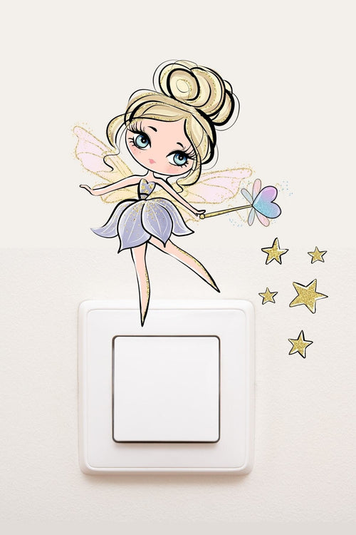 - Priz - Yıldız Perisi Çocuk Odası Dekoratif Priz Sticker - Sim771