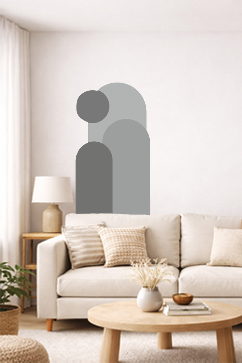 Bohem 3 'lü Oval ve Daire Figürlü Duvar Sticker Seti