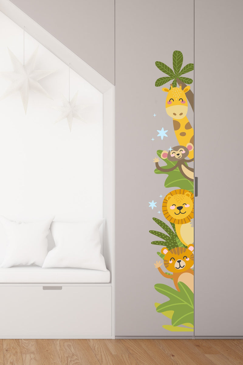 Hayvanlar Alemi Sola Dönük Kapı Dolap Duvar Sticker Seti